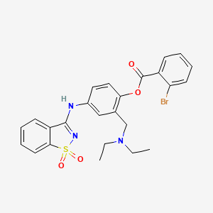 2-[(Diethylamino)methyl]-4-[(1,1-dioxido-1,2-benzothiazol-3-yl)amino]phenyl 2-bromobenzoate