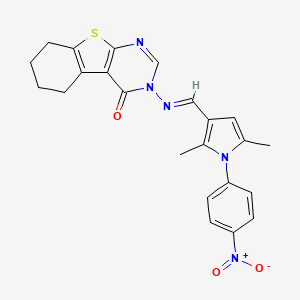 3-({(E)-[2,5-dimethyl-1-(4-nitrophenyl)-1H-pyrrol-3-yl]methylidene}amino)-5,6,7,8-tetrahydro[1]benzothieno[2,3-d]pyrimidin-4(3H)-one