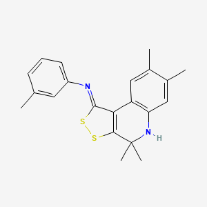 3-methyl-N-[(1Z)-4,4,7,8-tetramethyl-4,5-dihydro-1H-[1,2]dithiolo[3,4-c]quinolin-1-ylidene]aniline