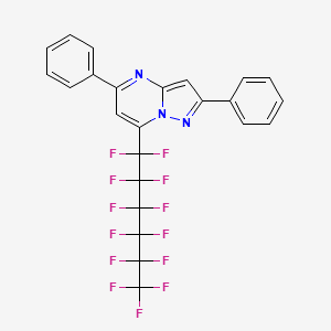 molecular formula C24H12F13N3 B11651714 2,5-Diphenyl-7-(1,1,2,2,3,3,4,4,5,5,6,6,6-tridecafluorohexyl)pyrazolo[1,5-a]pyrimidine 