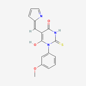 Pyrimidine-4,6-dione, hexahydro-1-(3-methoxyphenyl)-5-(2-pyrrolylmethylene)-2-thioxo-