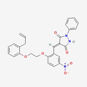 (4E)-4-(5-nitro-2-{2-[2-(prop-2-en-1-yl)phenoxy]ethoxy}benzylidene)-1-phenylpyrazolidine-3,5-dione