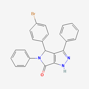 molecular formula C23H16BrN3O B11651737 4-(4-bromophenyl)-3,5-diphenyl-4,5-dihydropyrrolo[3,4-c]pyrazol-6(1H)-one 