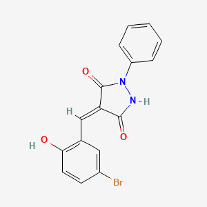 (4E)-4-[(5-bromo-2-hydroxyphenyl)methylidene]-1-phenylpyrazolidine-3,5-dione