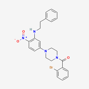 molecular formula C25H25BrN4O3 B11651753 (2-Bromophenyl)(4-{4-nitro-3-[(2-phenylethyl)amino]phenyl}piperazin-1-yl)methanone 