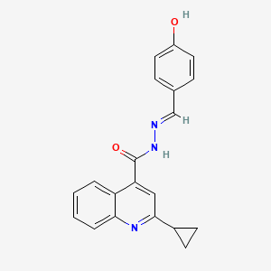 2-cyclopropyl-N'-[(E)-(4-hydroxyphenyl)methylidene]quinoline-4-carbohydrazide