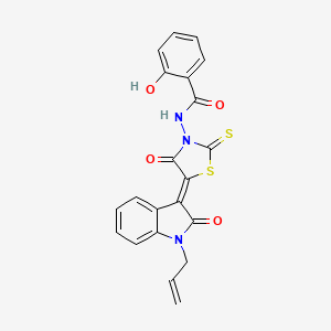 N-[(5Z)-5-(1-allyl-2-oxo-1,2-dihydro-3H-indol-3-ylidene)-4-oxo-2-thioxo-1,3-thiazolidin-3-yl]-2-hydroxybenzamide