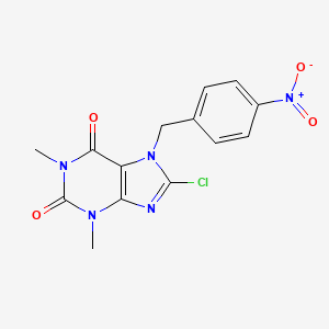 molecular formula C14H12ClN5O4 B11651800 8-Chloro-1,3-dimethyl-7-(4-nitrobenzyl)-3,7-dihydro-1H-purine-2,6-dione CAS No. 1604-79-1