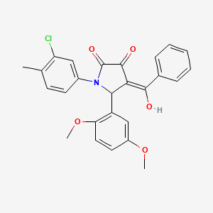 molecular formula C26H22ClNO5 B11651809 1-(3-chloro-4-methylphenyl)-5-(2,5-dimethoxyphenyl)-3-hydroxy-4-(phenylcarbonyl)-1,5-dihydro-2H-pyrrol-2-one 