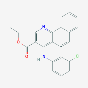 molecular formula C22H17ClN2O2 B11651819 Ethyl 4-[(3-chlorophenyl)amino]benzo[h]quinoline-3-carboxylate 