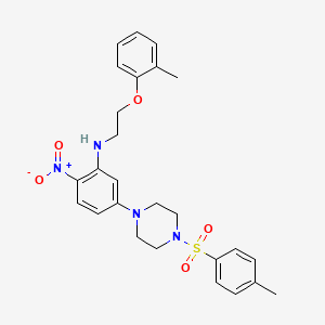 N-[2-(2-methylphenoxy)ethyl]-5-{4-[(4-methylphenyl)sulfonyl]piperazin-1-yl}-2-nitroaniline