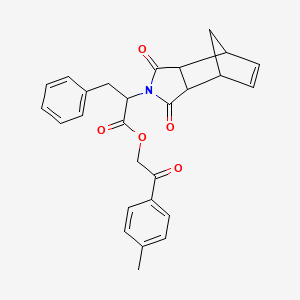 2-(4-methylphenyl)-2-oxoethyl 2-(1,3-dioxo-1,3,3a,4,7,7a-hexahydro-2H-4,7-methanoisoindol-2-yl)-3-phenylpropanoate