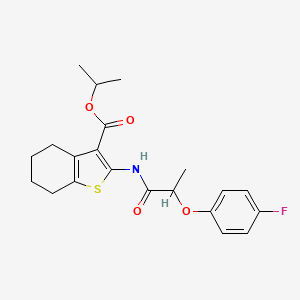 molecular formula C21H24FNO4S B11651848 Propan-2-yl 2-{[2-(4-fluorophenoxy)propanoyl]amino}-4,5,6,7-tetrahydro-1-benzothiophene-3-carboxylate 