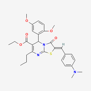 ethyl (2Z)-5-(2,5-dimethoxyphenyl)-2-[4-(dimethylamino)benzylidene]-3-oxo-7-propyl-2,3-dihydro-5H-[1,3]thiazolo[3,2-a]pyrimidine-6-carboxylate