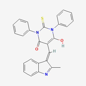 5-[(2-methyl-1H-indol-3-yl)methylidene]-1,3-diphenyl-2-sulfanylidene-1,3-diazinane-4,6-dione