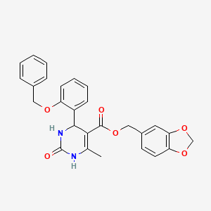 1,3-Benzodioxol-5-ylmethyl 4-[2-(benzyloxy)phenyl]-6-methyl-2-oxo-1,2,3,4-tetrahydropyrimidine-5-carboxylate