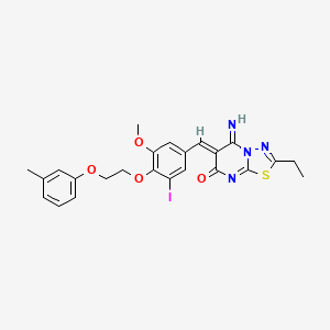 (6Z)-2-ethyl-5-imino-6-{3-iodo-5-methoxy-4-[2-(3-methylphenoxy)ethoxy]benzylidene}-5,6-dihydro-7H-[1,3,4]thiadiazolo[3,2-a]pyrimidin-7-one