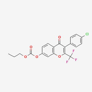 3-(4-chlorophenyl)-4-oxo-2-(trifluoromethyl)-4H-chromen-7-yl propyl carbonate