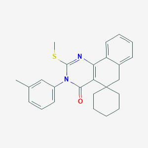 3-(3-methylphenyl)-2-(methylsulfanyl)-3H-spiro[benzo[h]quinazoline-5,1'-cyclohexan]-4(6H)-one