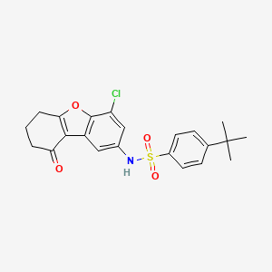 4-tert-butyl-N-(4-chloro-9-oxo-6,7,8,9-tetrahydrodibenzo[b,d]furan-2-yl)benzenesulfonamide