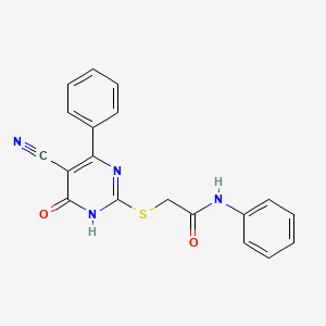 2-[(5-cyano-4-oxo-6-phenyl-1H-pyrimidin-2-yl)thio]-N-phenylacetamide