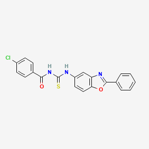 4-chloro-N-[(2-phenyl-1,3-benzoxazol-5-yl)carbamothioyl]benzamide