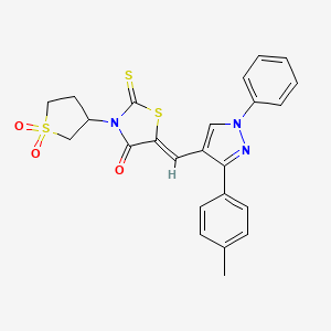 (5Z)-3-(1,1-dioxidotetrahydrothiophen-3-yl)-5-{[3-(4-methylphenyl)-1-phenyl-1H-pyrazol-4-yl]methylidene}-2-thioxo-1,3-thiazolidin-4-one