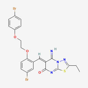 (6Z)-6-{5-bromo-2-[2-(4-bromophenoxy)ethoxy]benzylidene}-2-ethyl-5-imino-5,6-dihydro-7H-[1,3,4]thiadiazolo[3,2-a]pyrimidin-7-one