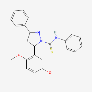 molecular formula C24H23N3O2S B11652021 5-(2,5-dimethoxyphenyl)-N,3-diphenyl-4,5-dihydro-1H-pyrazole-1-carbothioamide 