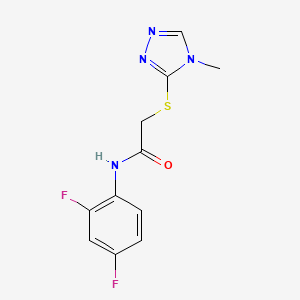 molecular formula C11H10F2N4OS B11652023 N-(2,4-difluorophenyl)-2-[(4-methyl-4H-1,2,4-triazol-3-yl)sulfanyl]acetamide 