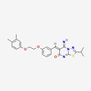 (6Z)-6-{3-[2-(3,4-dimethylphenoxy)ethoxy]benzylidene}-5-imino-2-(propan-2-yl)-5,6-dihydro-7H-[1,3,4]thiadiazolo[3,2-a]pyrimidin-7-one