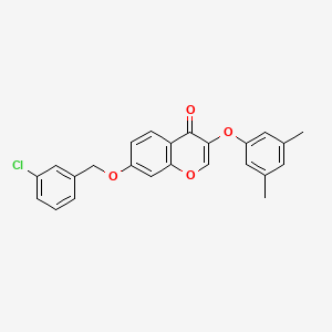 7-[(3-chlorophenyl)methoxy]-3-(3,5-dimethylphenoxy)-4H-chromen-4-one