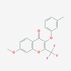 7-methoxy-3-(3-methylphenoxy)-2-(trifluoromethyl)-4H-chromen-4-one