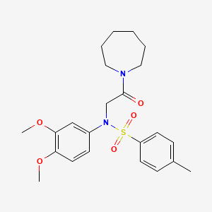 molecular formula C23H30N2O5S B11652071 N-[2-(azepan-1-yl)-2-oxoethyl]-N-(3,4-dimethoxyphenyl)-4-methylbenzenesulfonamide 