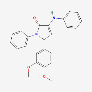 molecular formula C24H22N2O3 B11652074 5-(3,4-Dimethoxy-phenyl)-1-phenyl-3-phenylamino-1,5-dihydro-pyrrol-2-one 