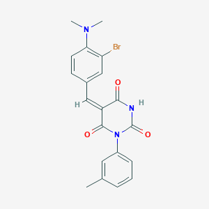 molecular formula C20H18BrN3O3 B11652075 (5E)-5-[3-bromo-4-(dimethylamino)benzylidene]-1-(3-methylphenyl)pyrimidine-2,4,6(1H,3H,5H)-trione 