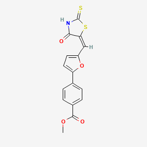 methyl 4-{5-[(E)-(4-oxo-2-thioxo-1,3-thiazolidin-5-ylidene)methyl]furan-2-yl}benzoate