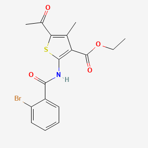 molecular formula C17H16BrNO4S B11652096 Ethyl 5-acetyl-2-{[(2-bromophenyl)carbonyl]amino}-4-methylthiophene-3-carboxylate 