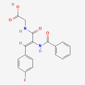 molecular formula C18H15FN2O4 B11652107 [2-Benzoylamino-3-(4-fluoro-phenyl)-acryloylamino]-acetic acid 