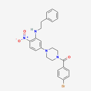 (4-Bromophenyl)(4-{4-nitro-3-[(2-phenylethyl)amino]phenyl}piperazin-1-yl)methanone