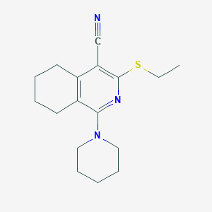 molecular formula C17H23N3S B11652121 3-Ethylsulfanyl-1-piperidin-1-yl-5,6,7,8-tetrahydroisoquinoline-4-carbonitrile 