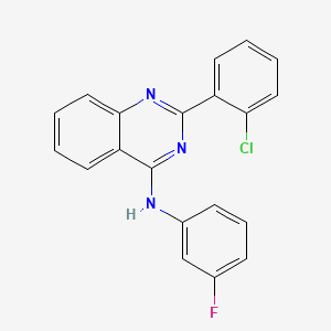 molecular formula C20H13ClFN3 B11652147 2-(2-chlorophenyl)-N-(3-fluorophenyl)quinazolin-4-amine 