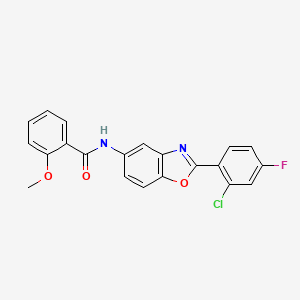 N-[2-(2-chloro-4-fluorophenyl)-1,3-benzoxazol-5-yl]-2-methoxybenzamide