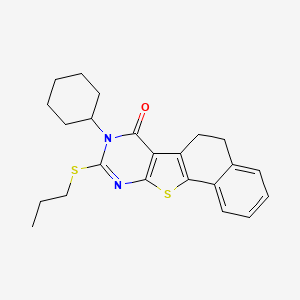 13-cyclohexyl-14-propylsulfanyl-17-thia-13,15-diazatetracyclo[8.7.0.02,7.011,16]heptadeca-1(10),2,4,6,11(16),14-hexaen-12-one