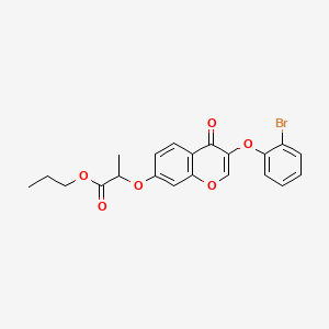 molecular formula C21H19BrO6 B11652179 propyl 2-{[3-(2-bromophenoxy)-4-oxo-4H-chromen-7-yl]oxy}propanoate 