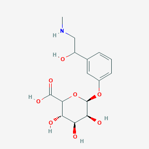 molecular formula C15H21NO8 B1165219 (3S,4S,5S,6S)-3,4,5-trihydroxy-6-[3-[1-hydroxy-2-(methylamino)ethyl]phenoxy]oxane-2-carboxylic acid 