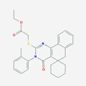 ethyl {[3-(2-methylphenyl)-4-oxo-4,6-dihydro-3H-spiro[benzo[h]quinazoline-5,1'-cyclohexan]-2-yl]sulfanyl}acetate