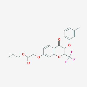 propyl {[3-(3-methylphenoxy)-4-oxo-2-(trifluoromethyl)-4H-chromen-7-yl]oxy}acetate