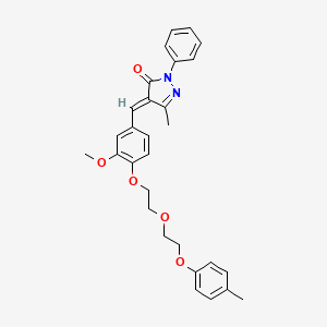 molecular formula C29H30N2O5 B11652213 (4E)-4-(3-methoxy-4-{2-[2-(4-methylphenoxy)ethoxy]ethoxy}benzylidene)-5-methyl-2-phenyl-2,4-dihydro-3H-pyrazol-3-one 