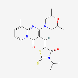 2-(2,6-dimethylmorpholin-4-yl)-3-[(Z)-(3-isopropyl-4-oxo-2-thioxo-1,3-thiazolidin-5-ylidene)methyl]-9-methyl-4H-pyrido[1,2-a]pyrimidin-4-one